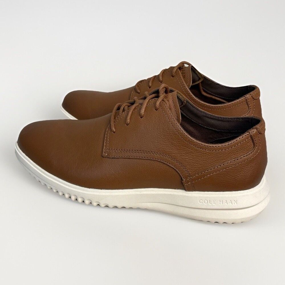 Cole Haan GRND+ Plain Toe OX Shoes Men’s 8.5 British Tan Leather Dress C36935 - Picture 8 of 9
